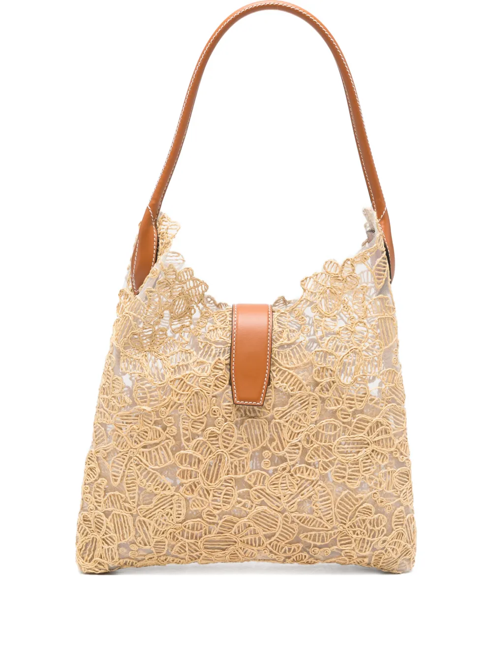 Ermanno Scervino floral-embroidered shoulder bag - Toni neutri