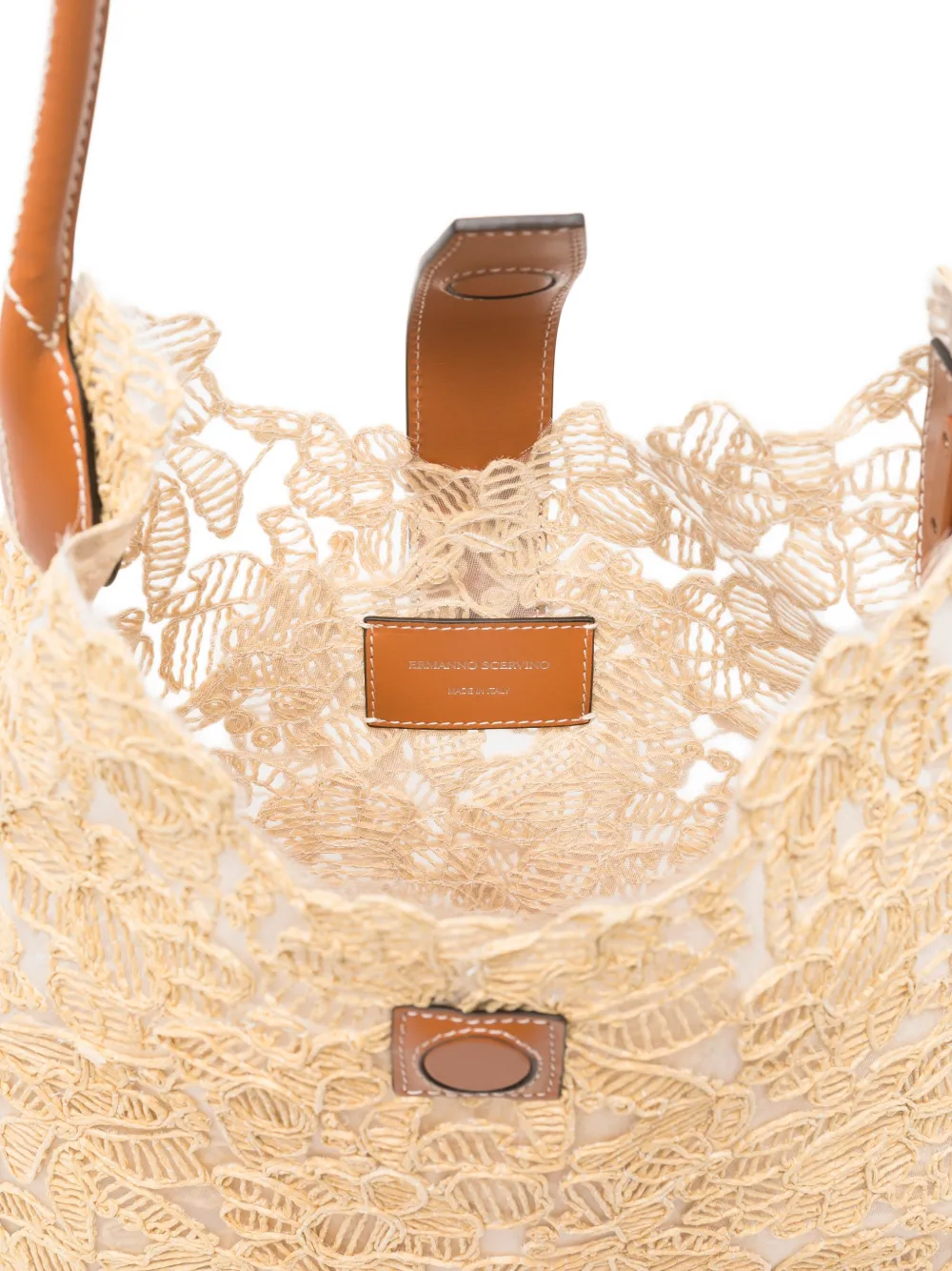 Floral-Embroidered Shoulder Bag