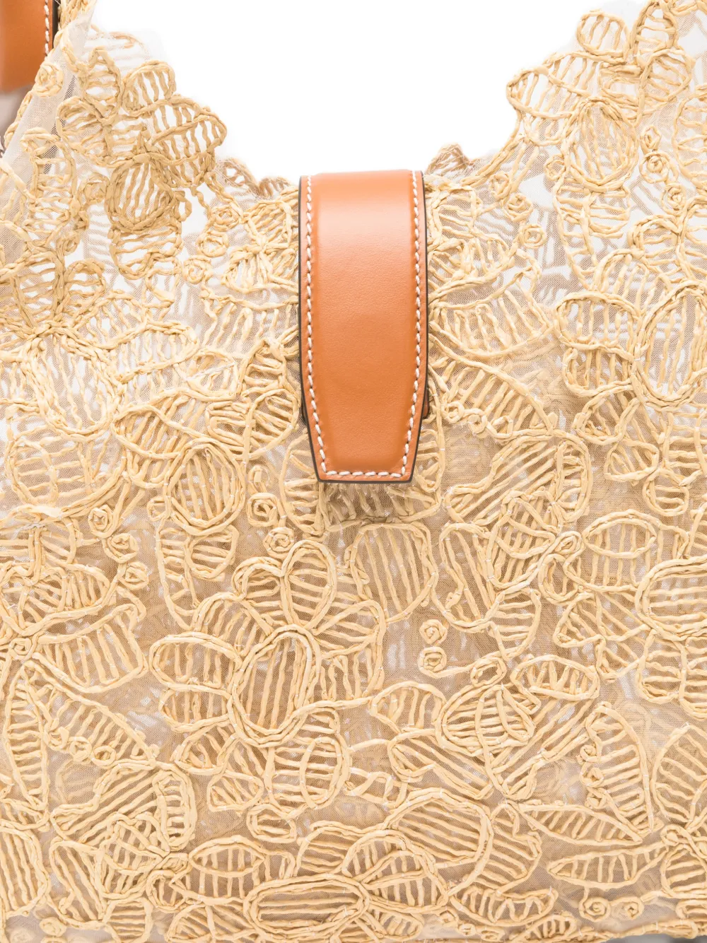 Floral-Embroidered Shoulder Bag