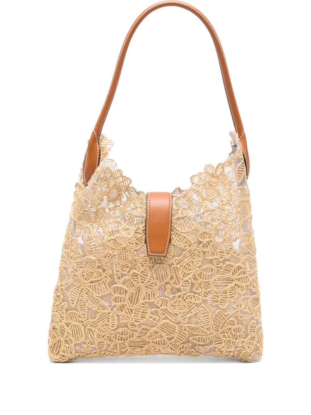 Ermanno Scervino floral-embroidered shoulder bag - Toni neutri