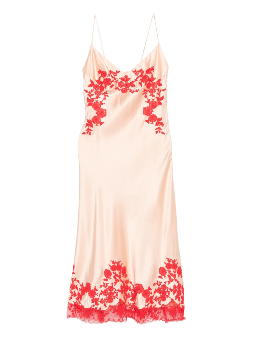 Ermanno Scervino floral-embroidered midi dress - Toni neutri