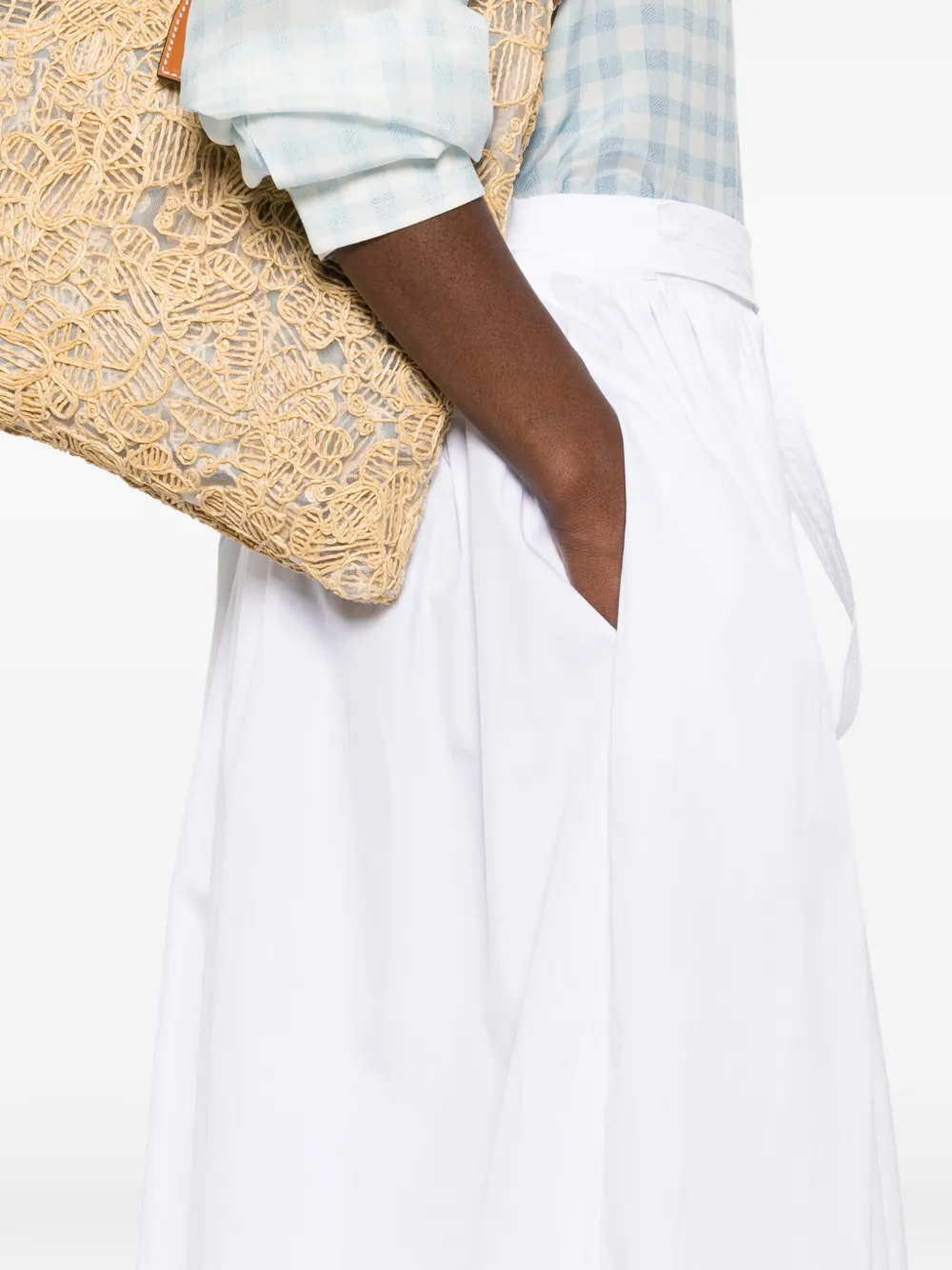 Ermanno Scervino Midi-rok met gestrikte taille Wit