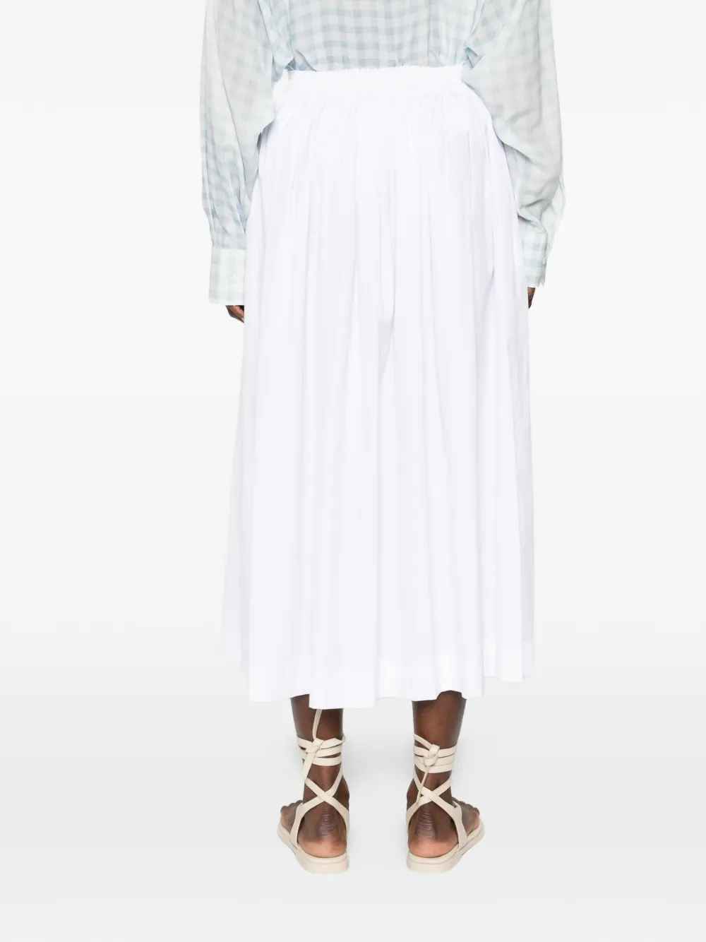 Ermanno Scervino Midi-rok met gestrikte taille Wit