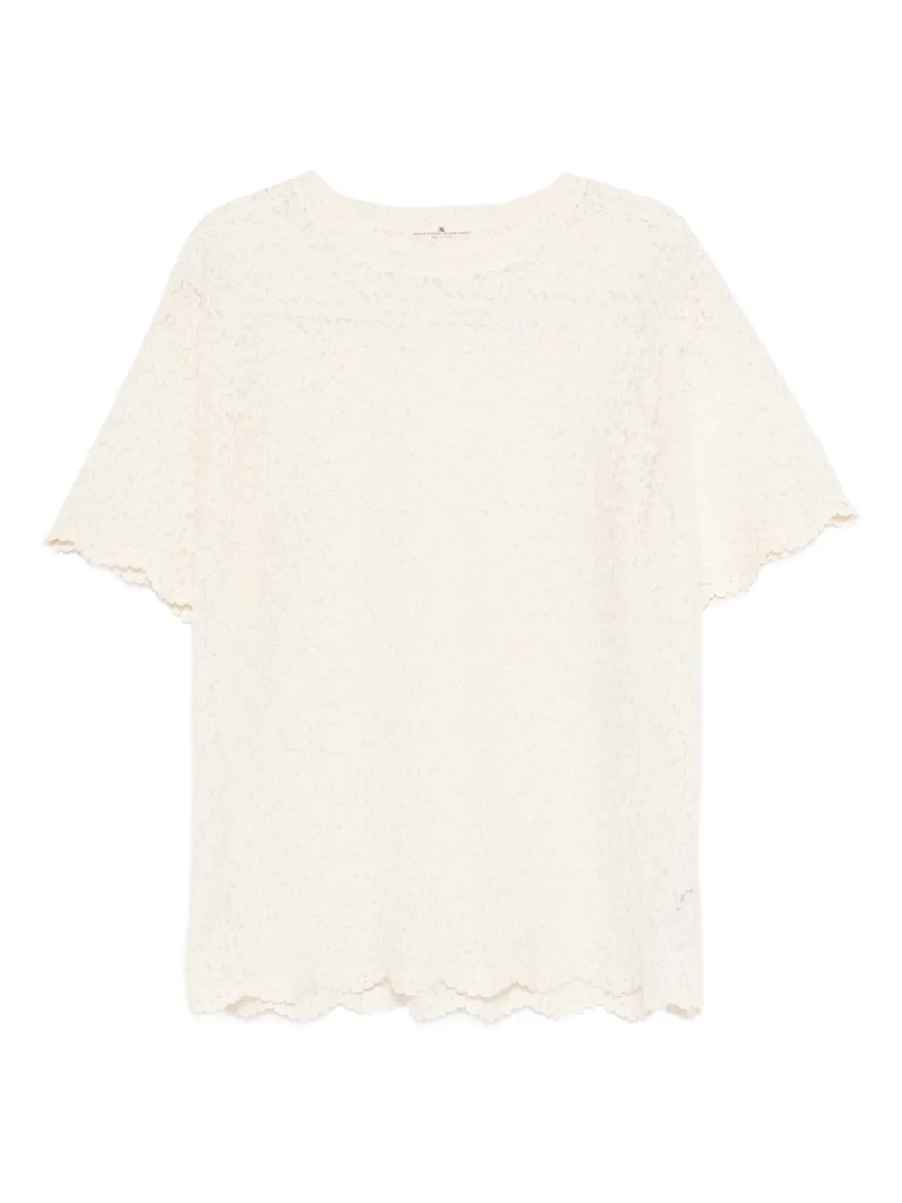 Ermanno Scervino scalloped lace top - Toni neutri