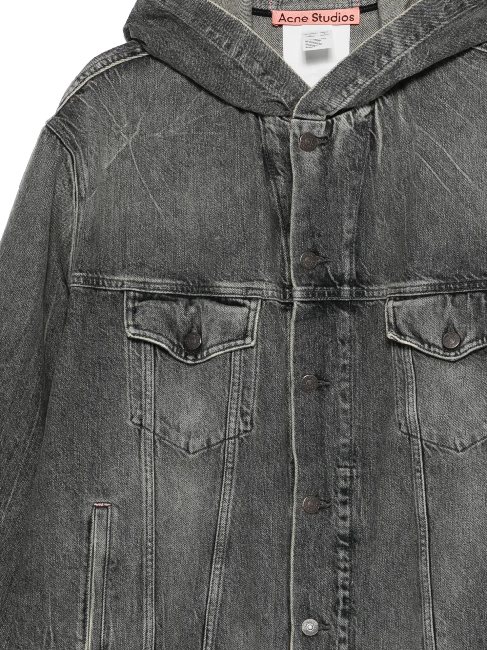  Acne Studios Hooded Denim Jacket - Grey 