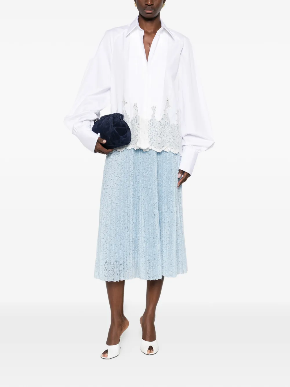 Ermanno Scervino pleated midi skirt - Blauw