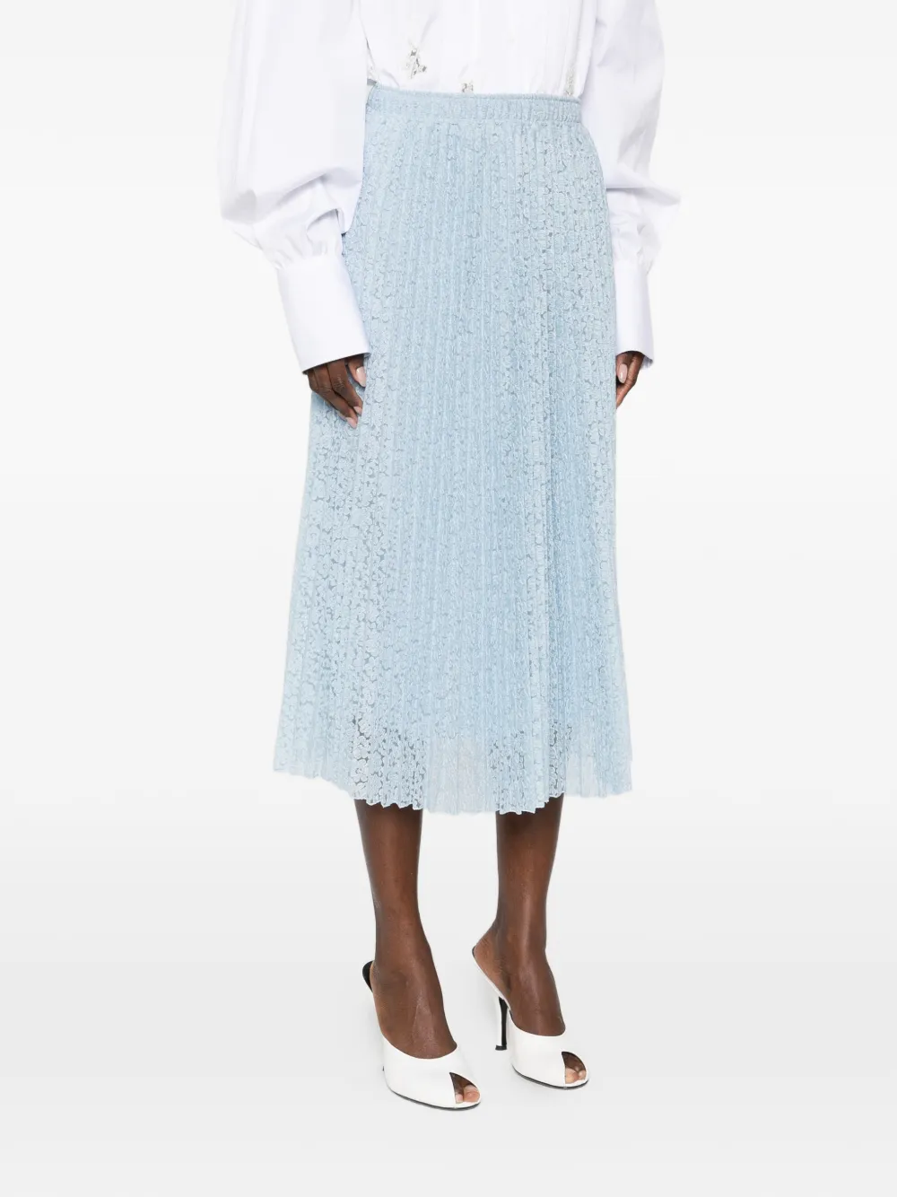  Ermanno Scervino Pleated Midi Skirt - Blue 