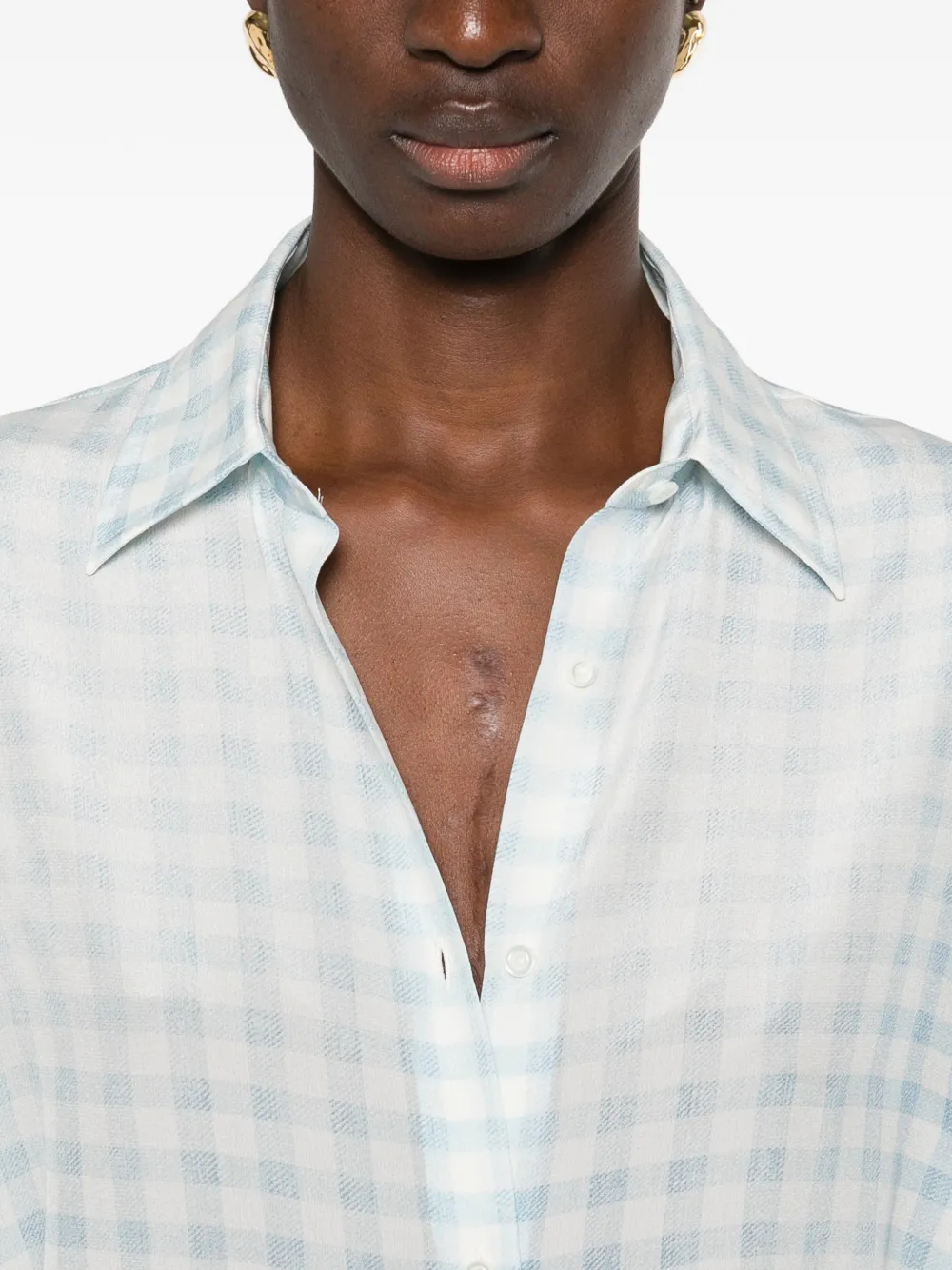 Ermanno Scervino Geruit blouse Blauw