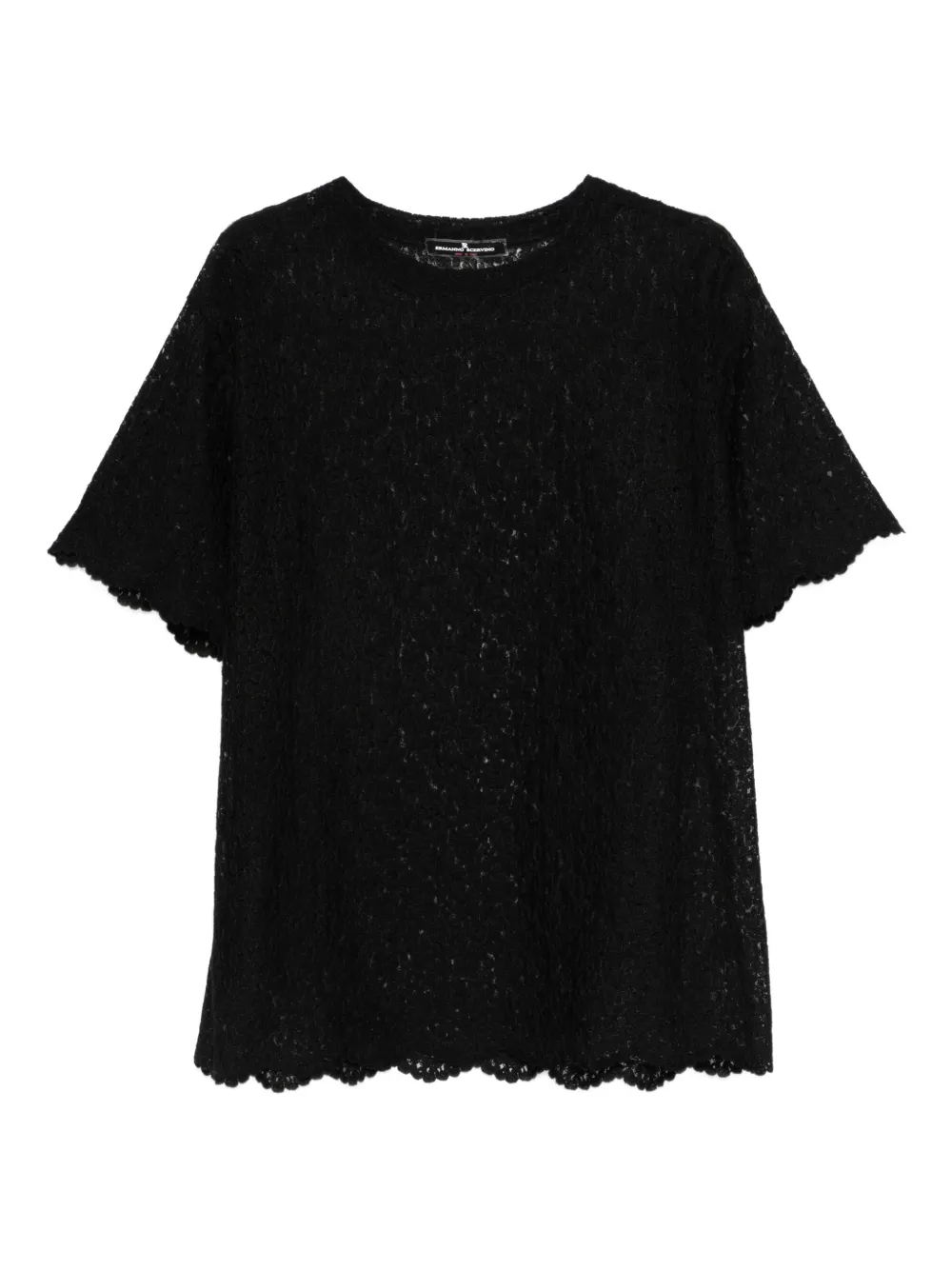 Ermanno Scervino lace scalloped top - Black