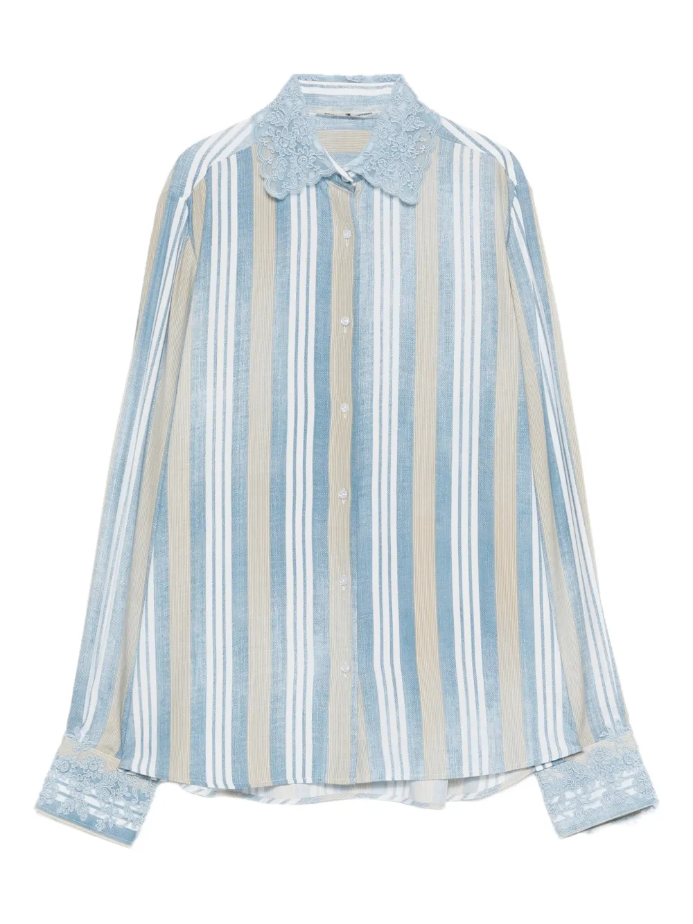 Ermanno Scervino striped lace shirt - Blu
