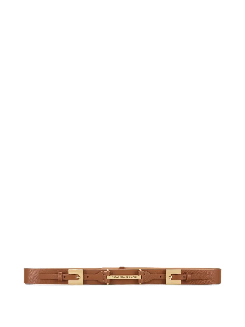 Elisabetta Franchi double-buckle leather belt - Marrone