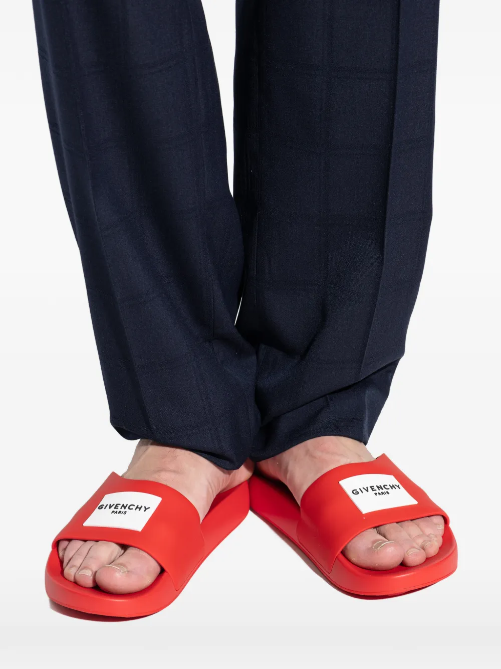 Givenchy Slippers met logoplakkaat Rood
