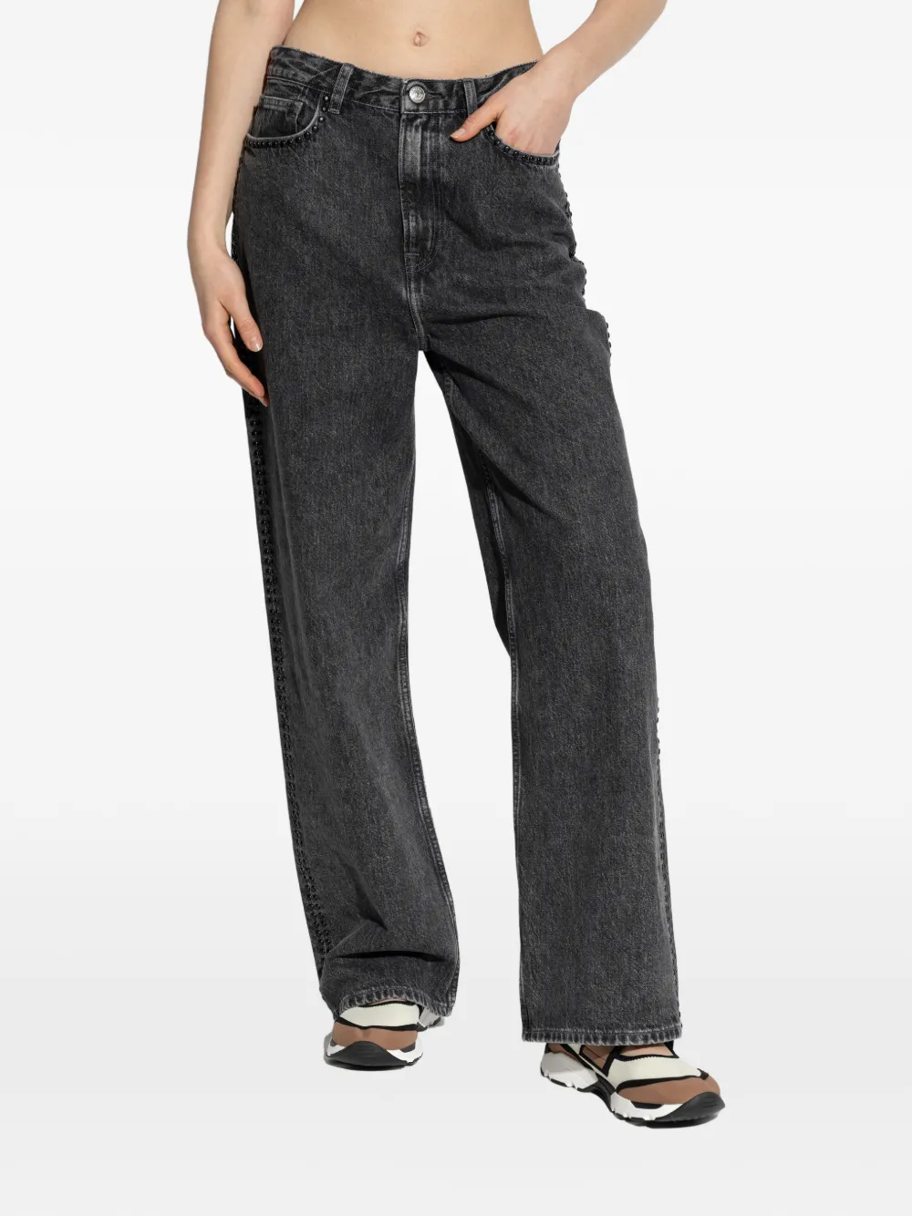 Samsoe Samsoe Studded Denim Jeans - Grey 