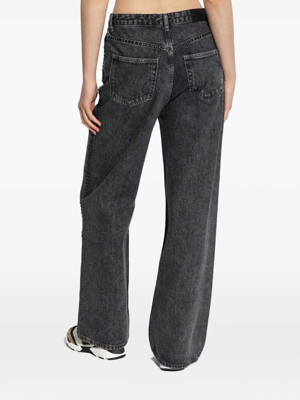 SAMSOE Denim jeans met studs Grijs