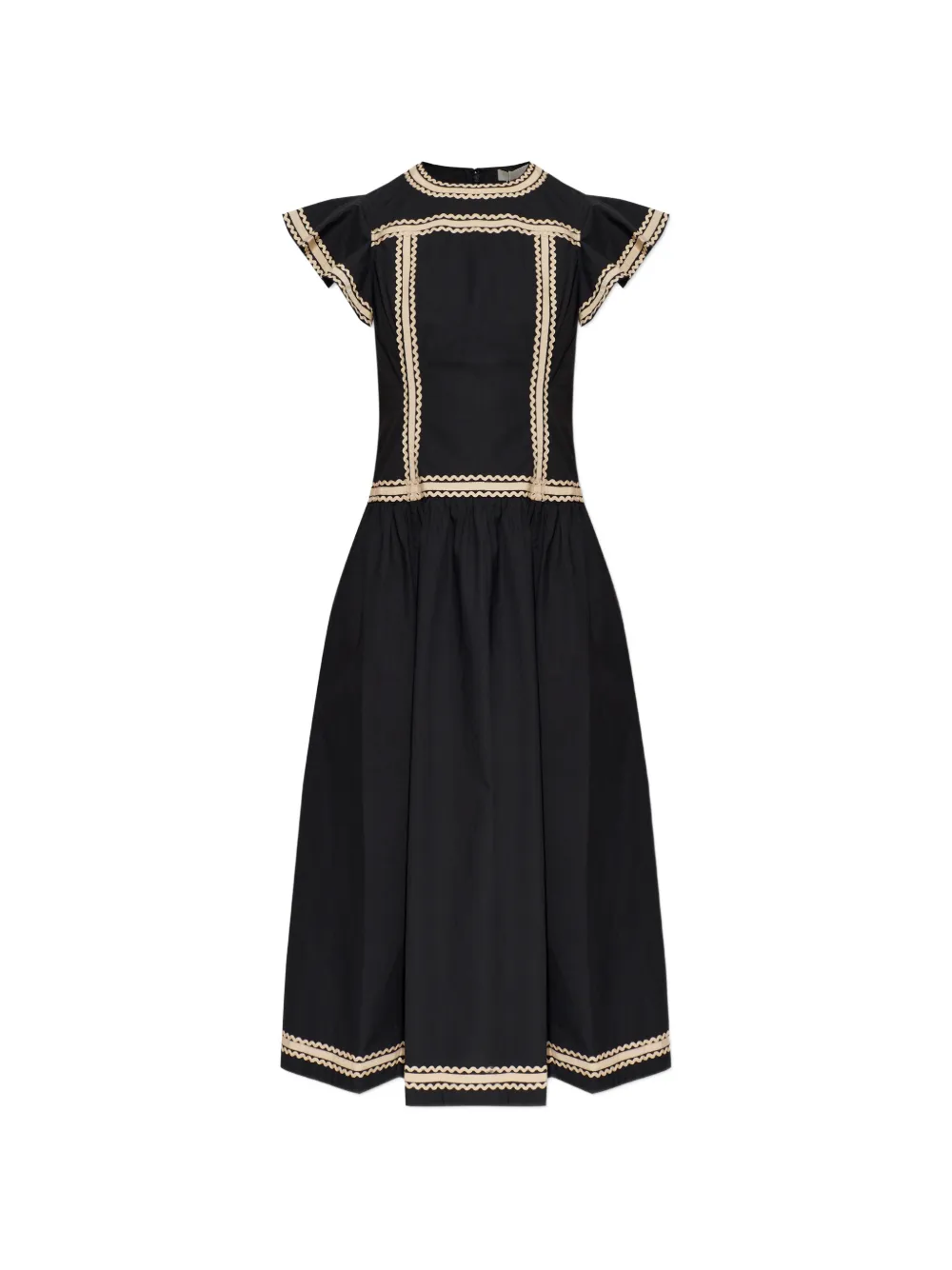 Ulla Johnson ruffled-trim midi dress - Nero
