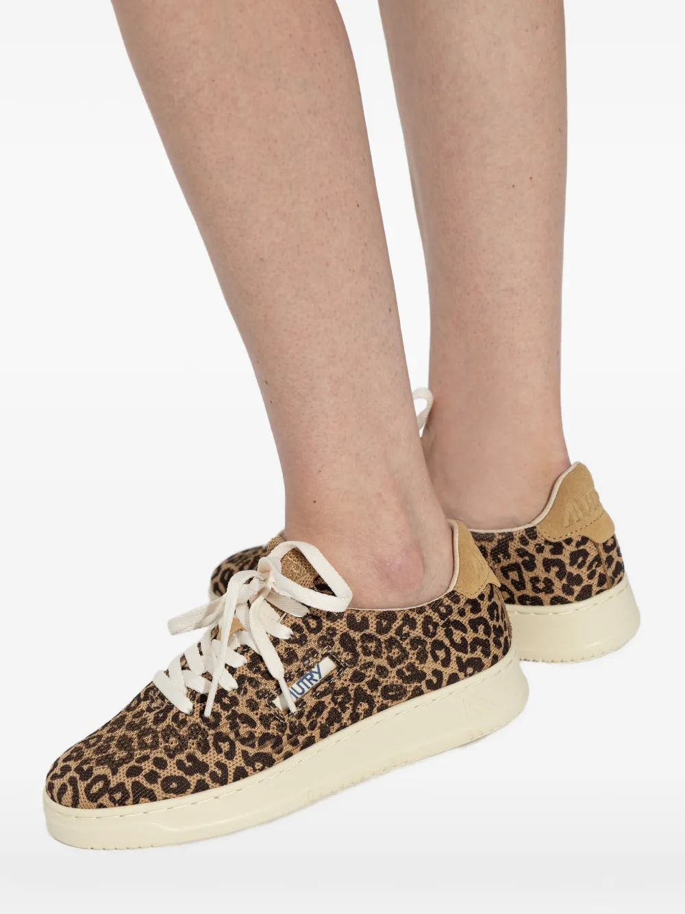 Autry Medalist Easeknit sneakers met luipaardprint Bruin