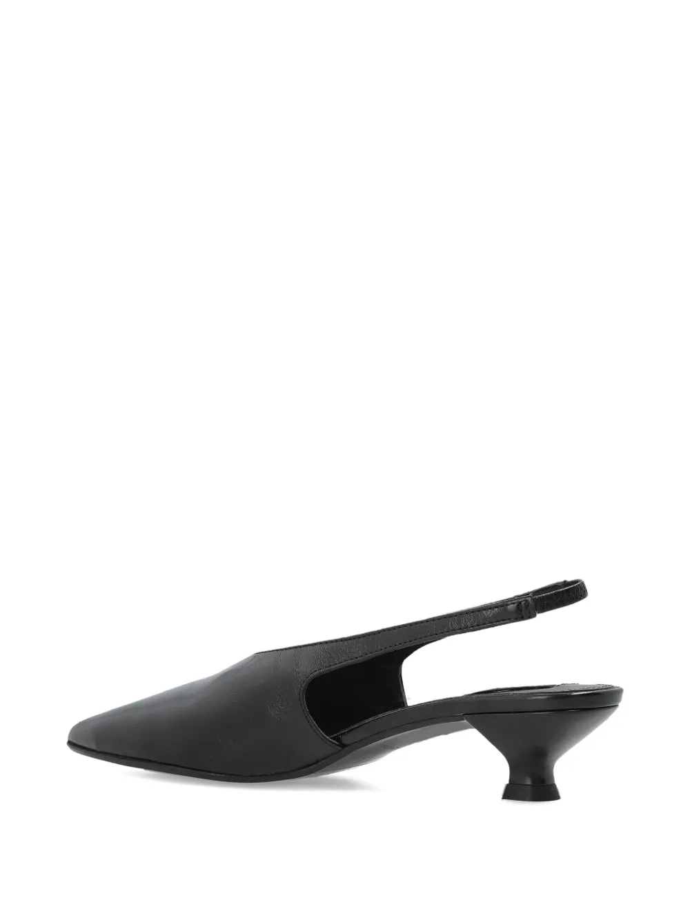  Alohas Point-toe Kitten Heels Slingback - Black 
