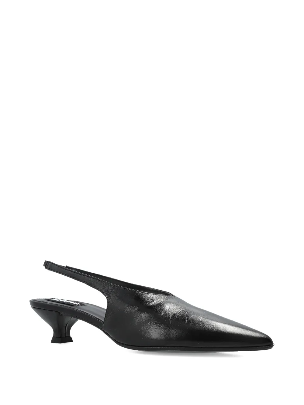  Alohas Point-toe Kitten Heels Slingback - Black 