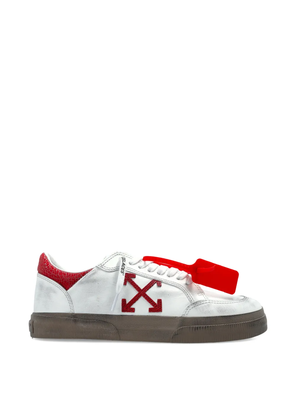Off-White arrow textured leather sneakers Wit