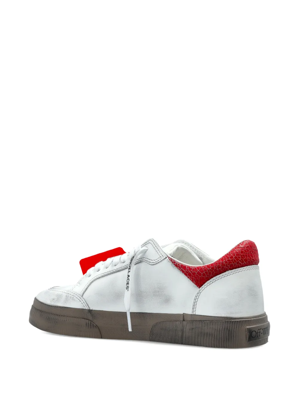 Off-White arrow textured leather sneakers Wit