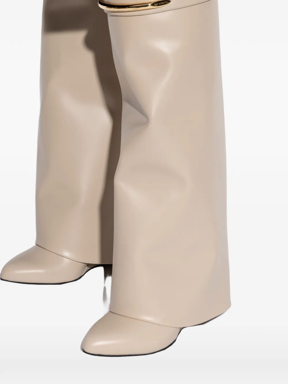 Givenchy shark lock leather boots Beige