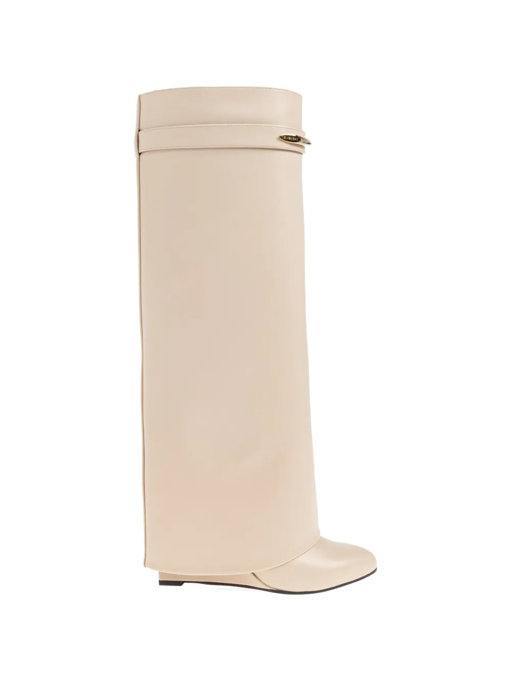 Givenchy shark lock leather boots Beige