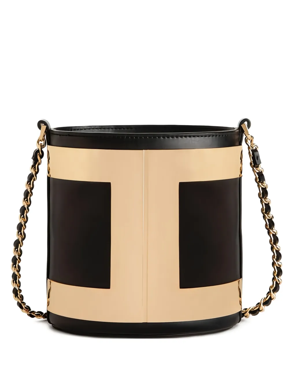 Elisabetta Franchi logo bucket bag - Schwarz