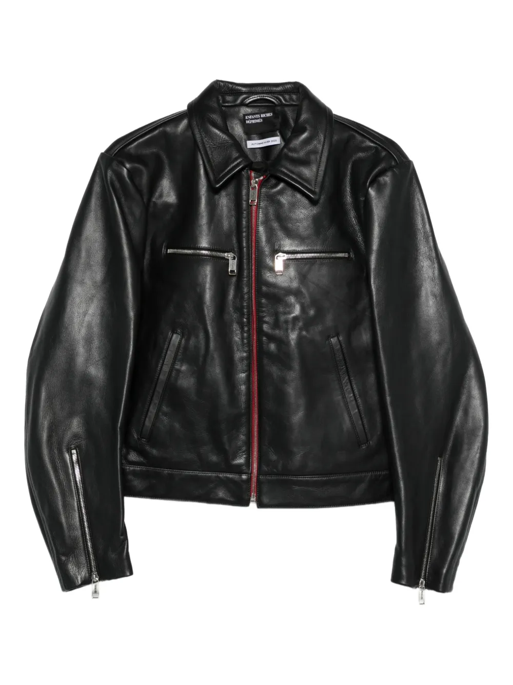 Enfants Riches Déprimés zip-up leather biker jacket - Nero