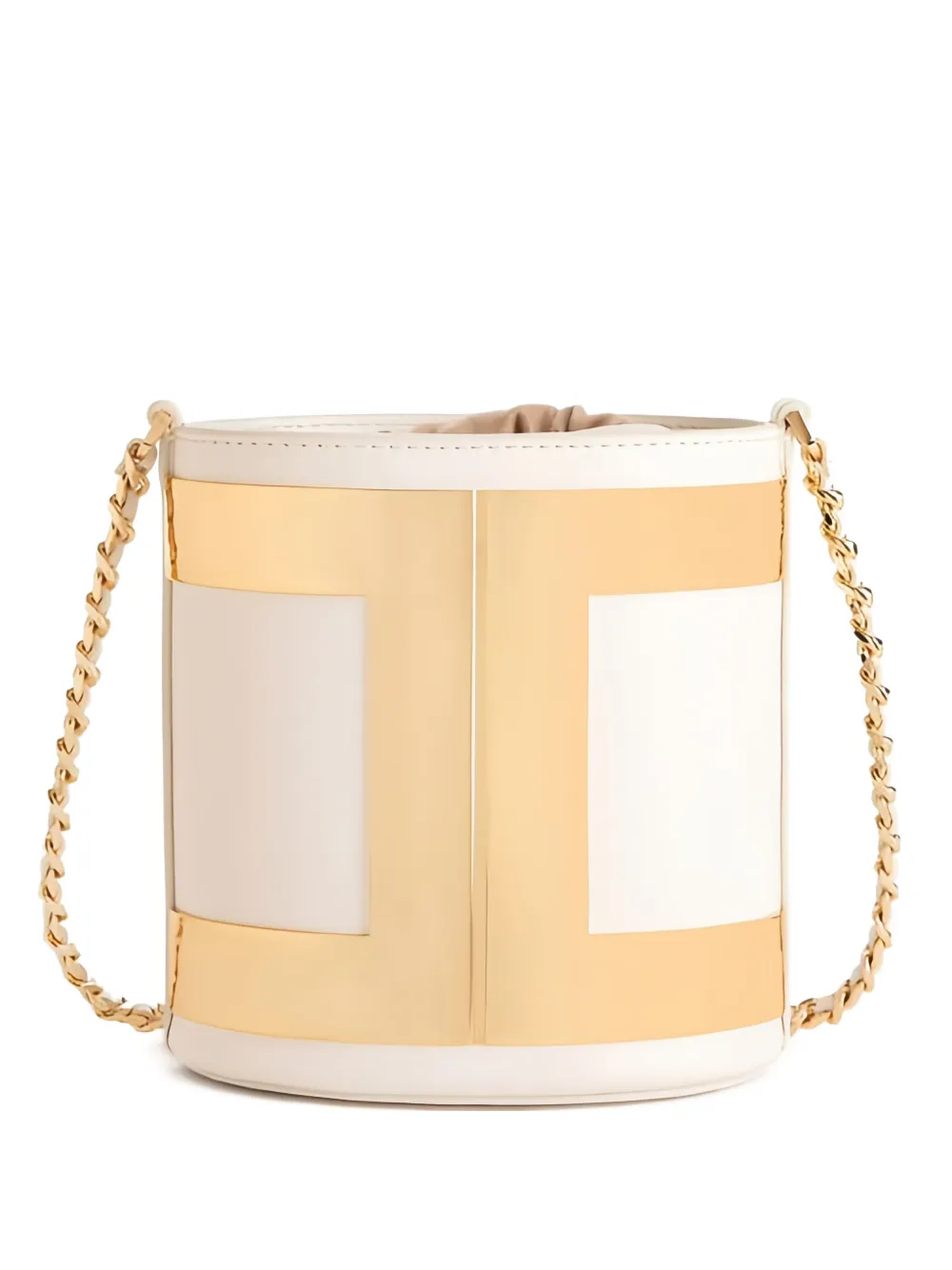 Elisabetta Franchi logo bucket bag - Toni neutri