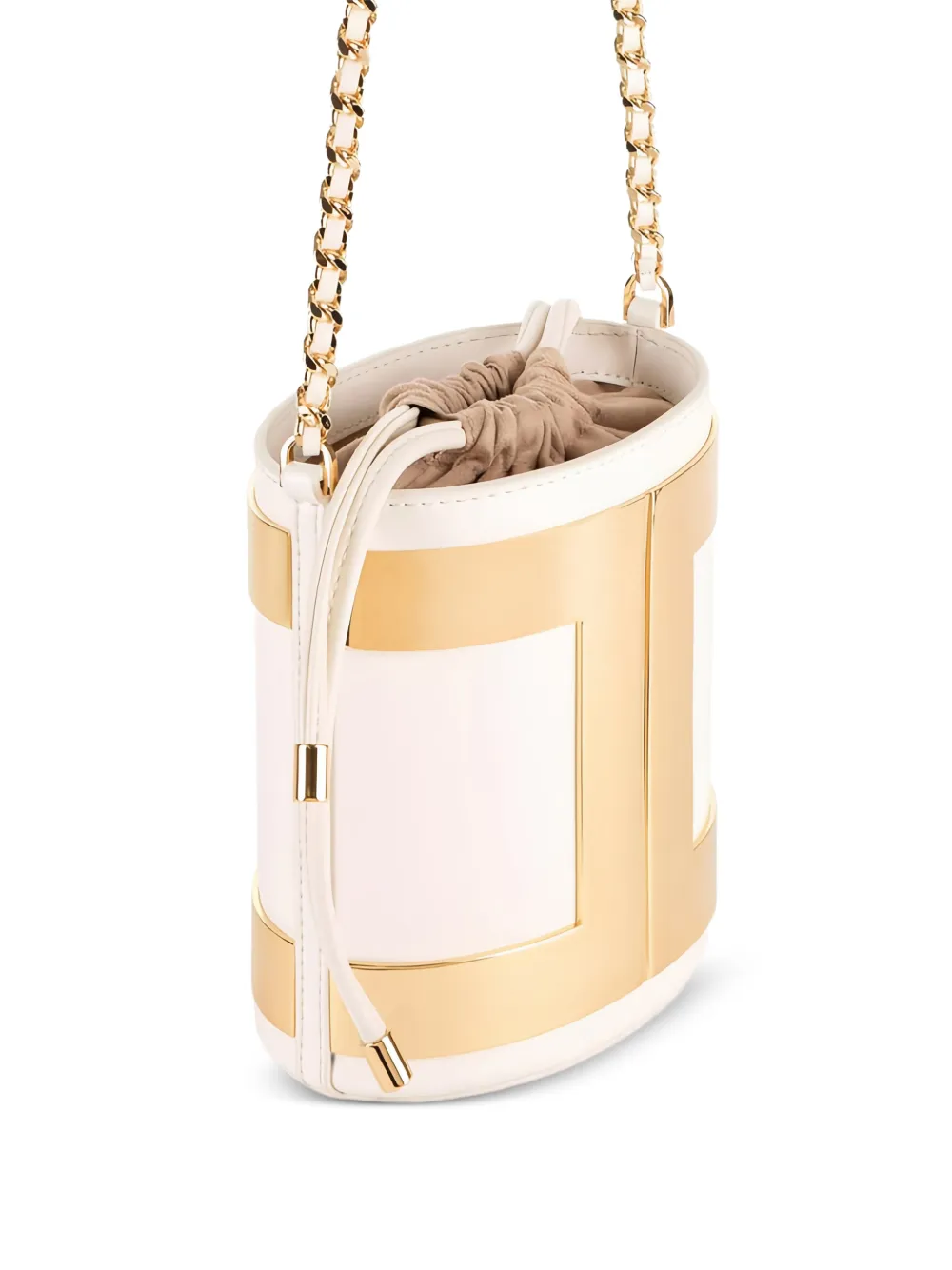 Elisabetta Franchi Bucket-tas met logo Beige