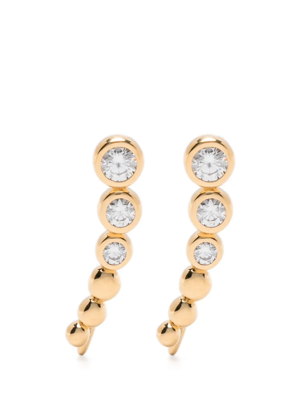Missoma Tennis climber stud earrings - Oro