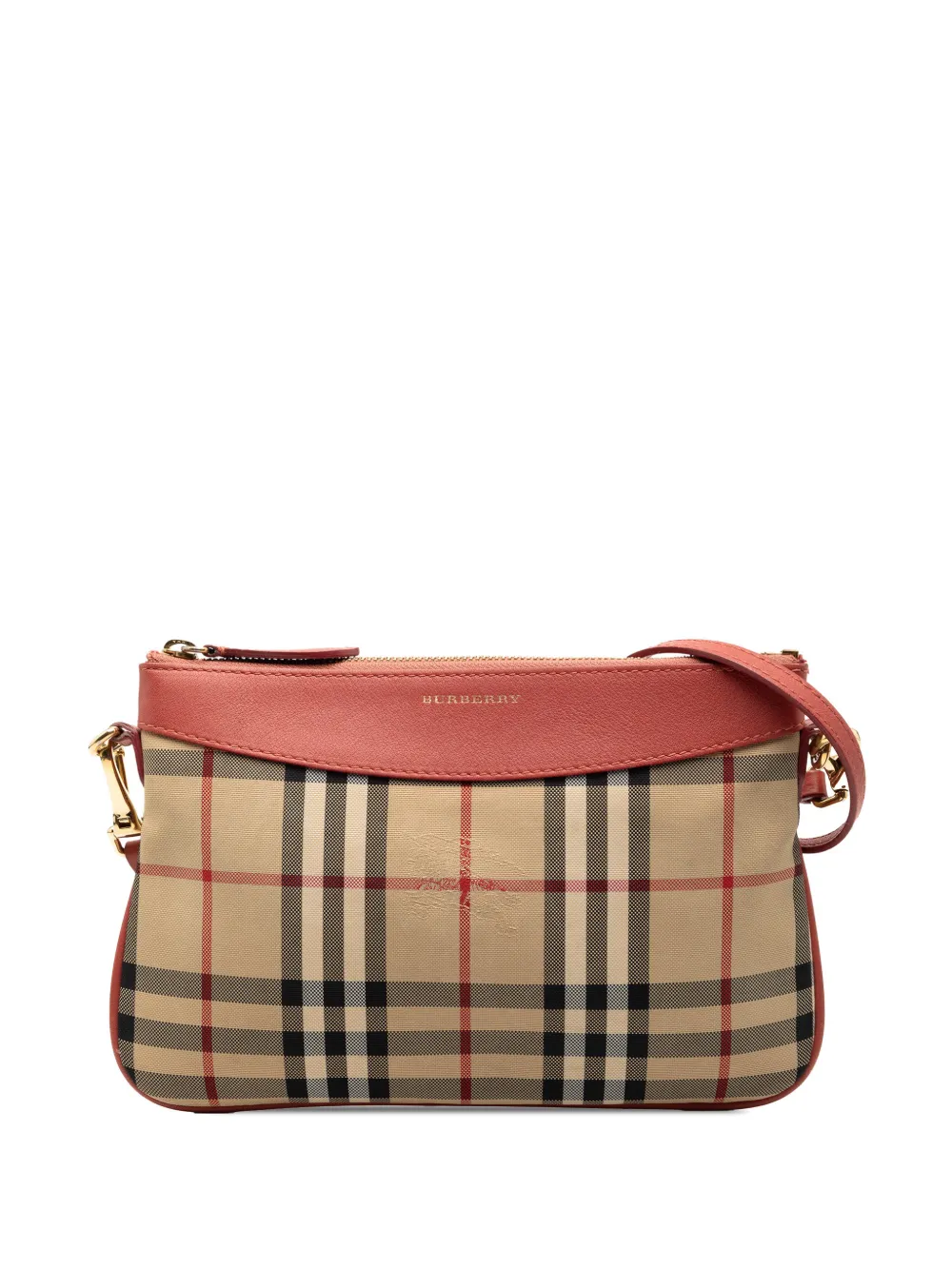 Burberry Pre-Owned 2000-2017 Haymarket Check Canvas Peyton crossbody bag - Marrone