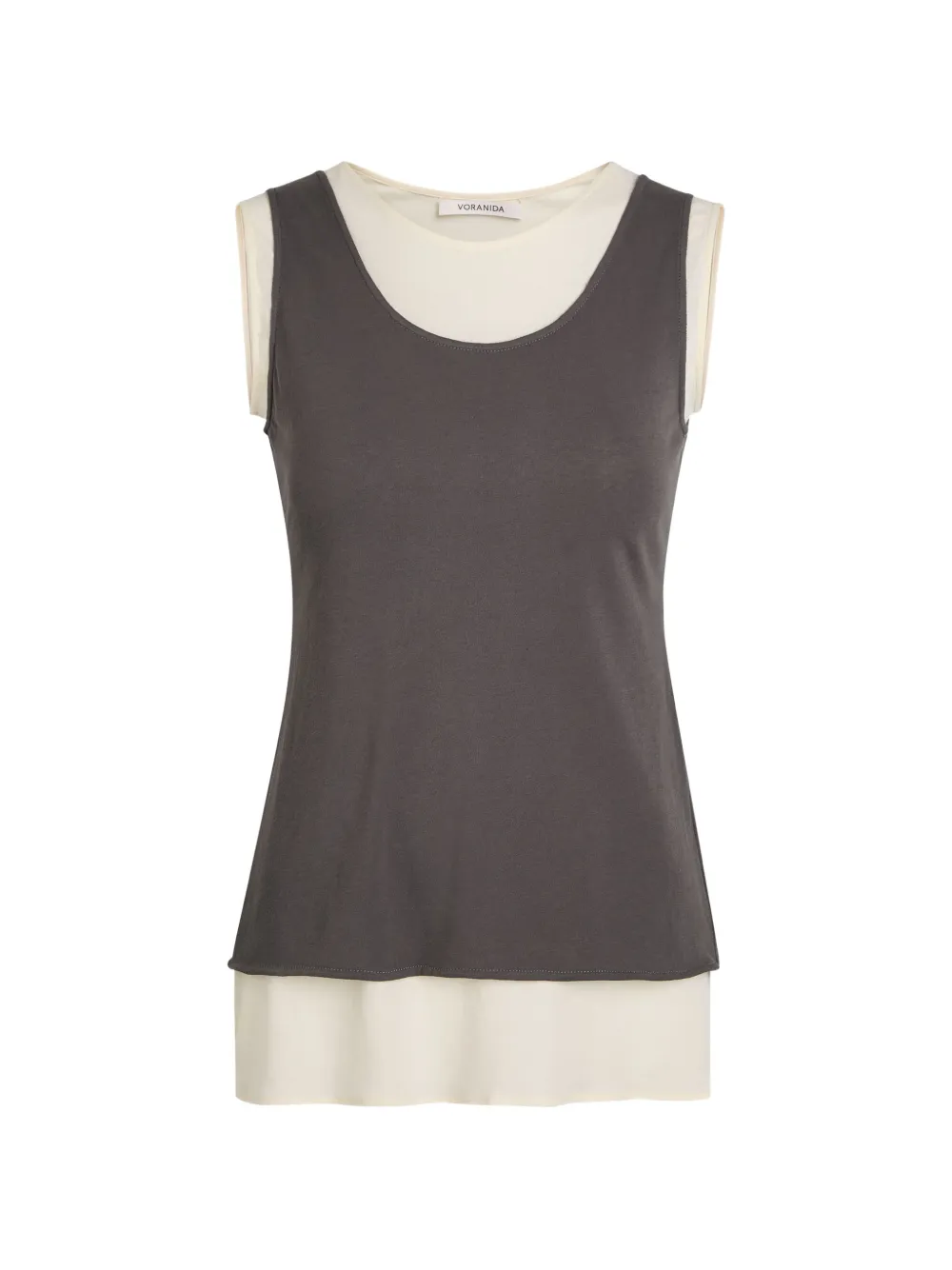 VORANIDA Tor layered cotton tank top - Marrone