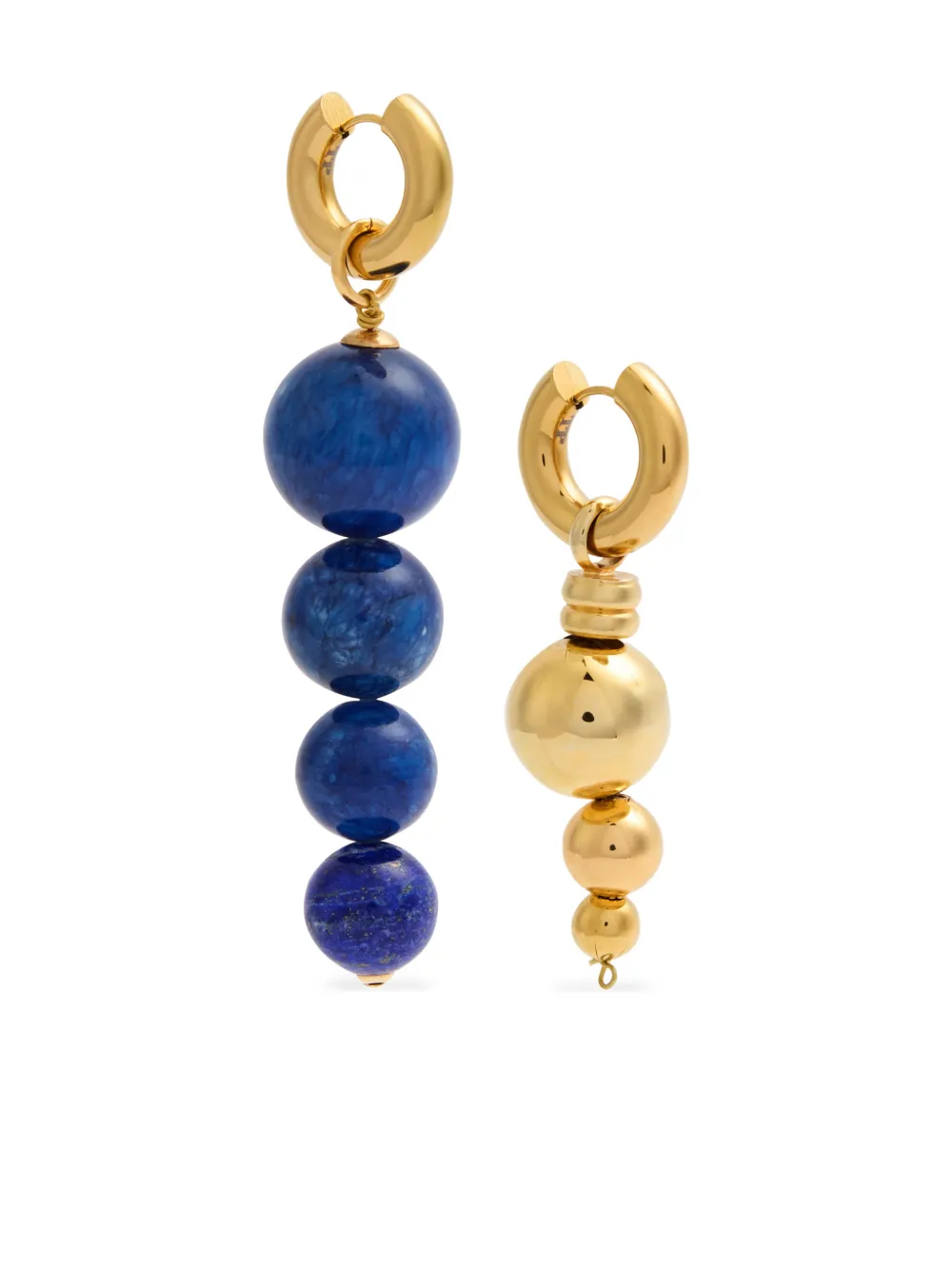 Timeless Pearly Asymmetric Hoop Earrings In Gold