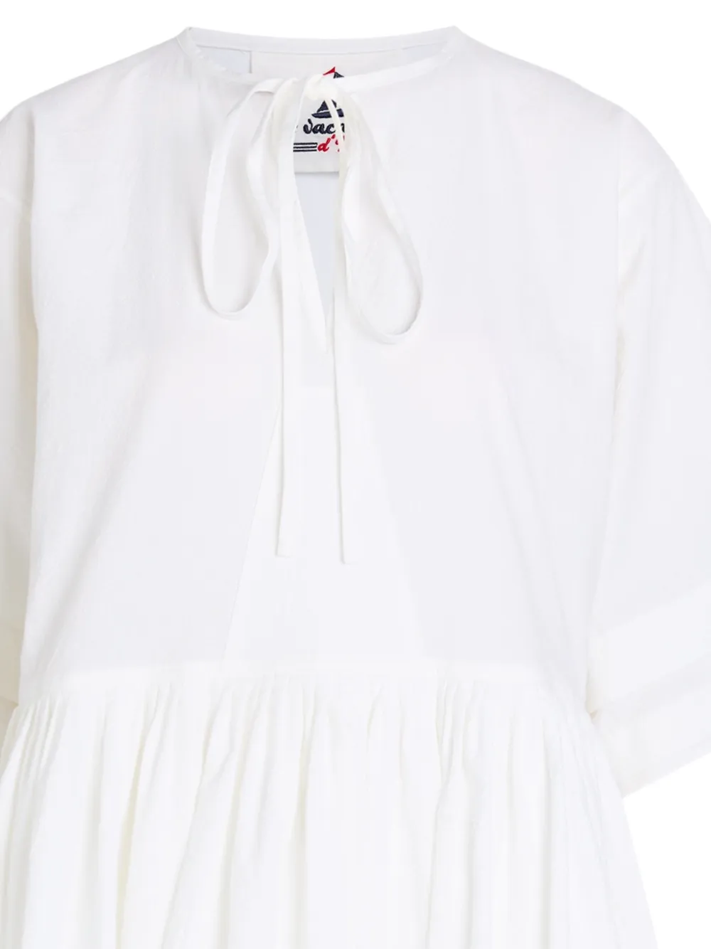  Les Vacances D'irina Tie-neck Short-sleeves Mini Dress - White 