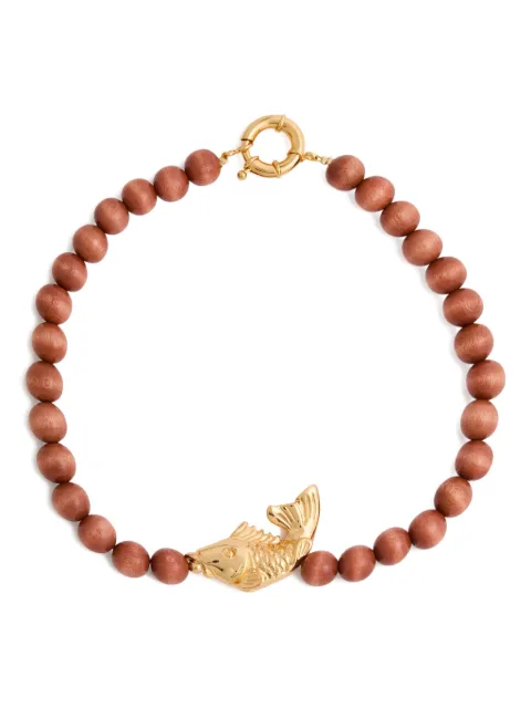 Timeless Pearly beaded fish-pendant necklace