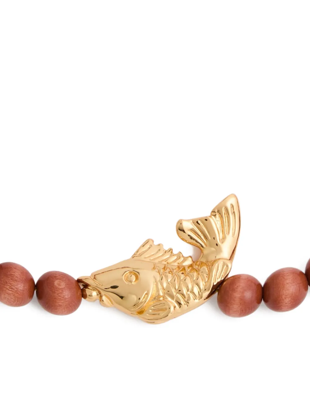 Timeless Pearly Halsketting met hanger en kralen - Bruin