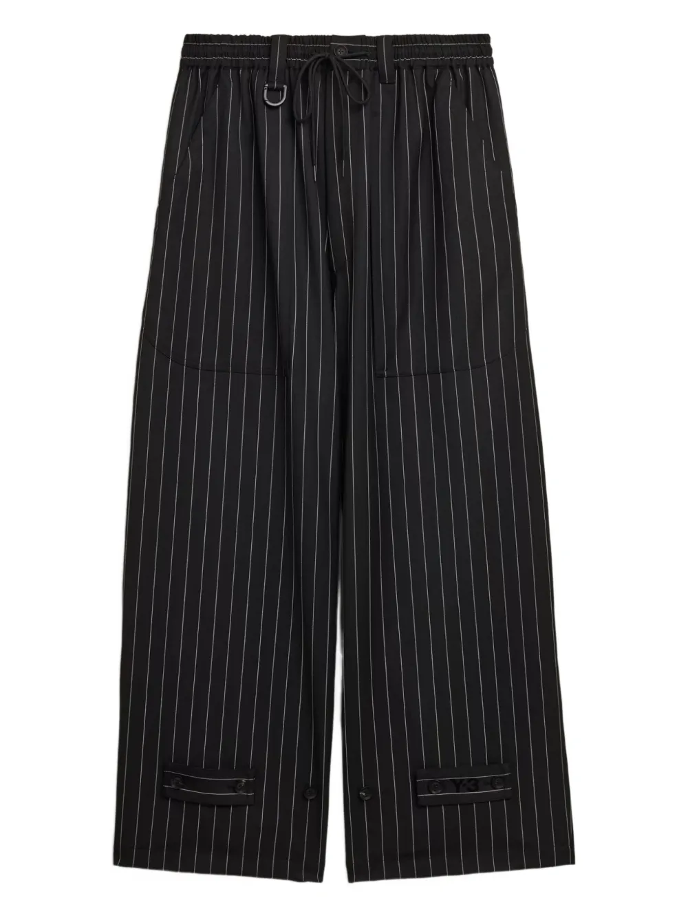 Y-3 pinstripe drawstring trousers - Nero