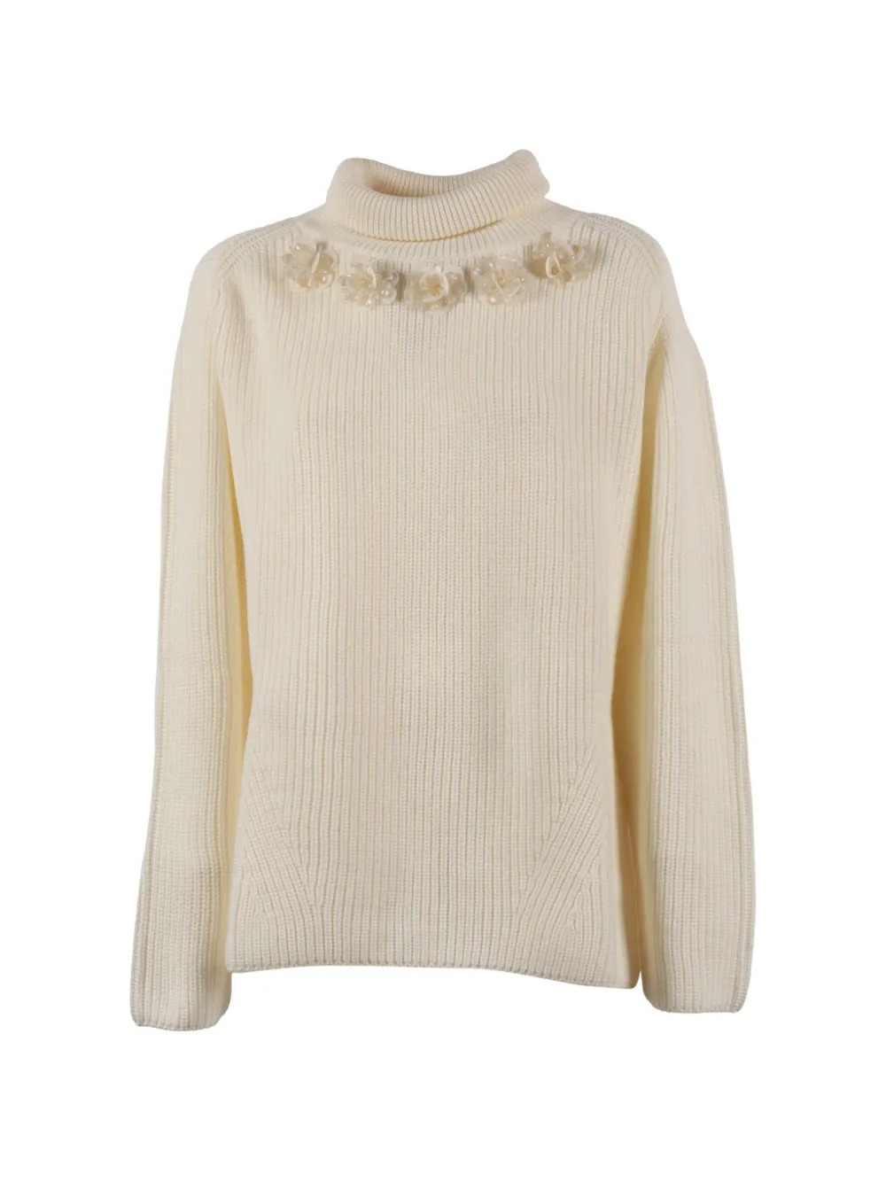 P.A.R.O.S.H. floral-appliqué roll-neck sweater - Toni neutri