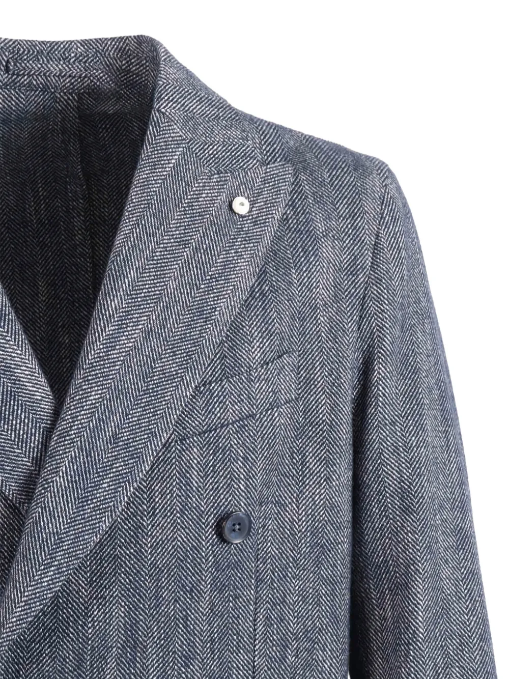  L.b.m. 1911 Herringbone Double-breasted Blazer - Blue 