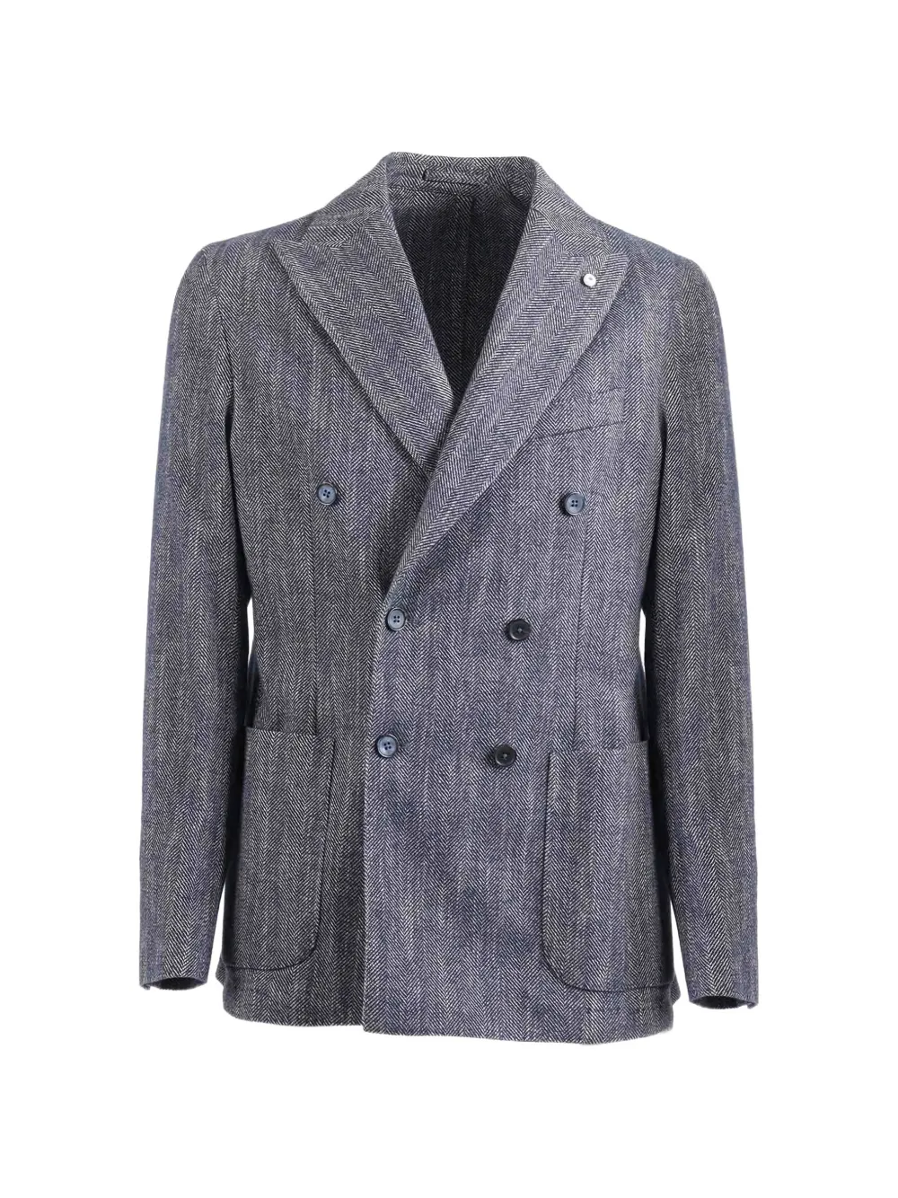 L.B.M. 1911 herringbone double-breasted blazer - Blu