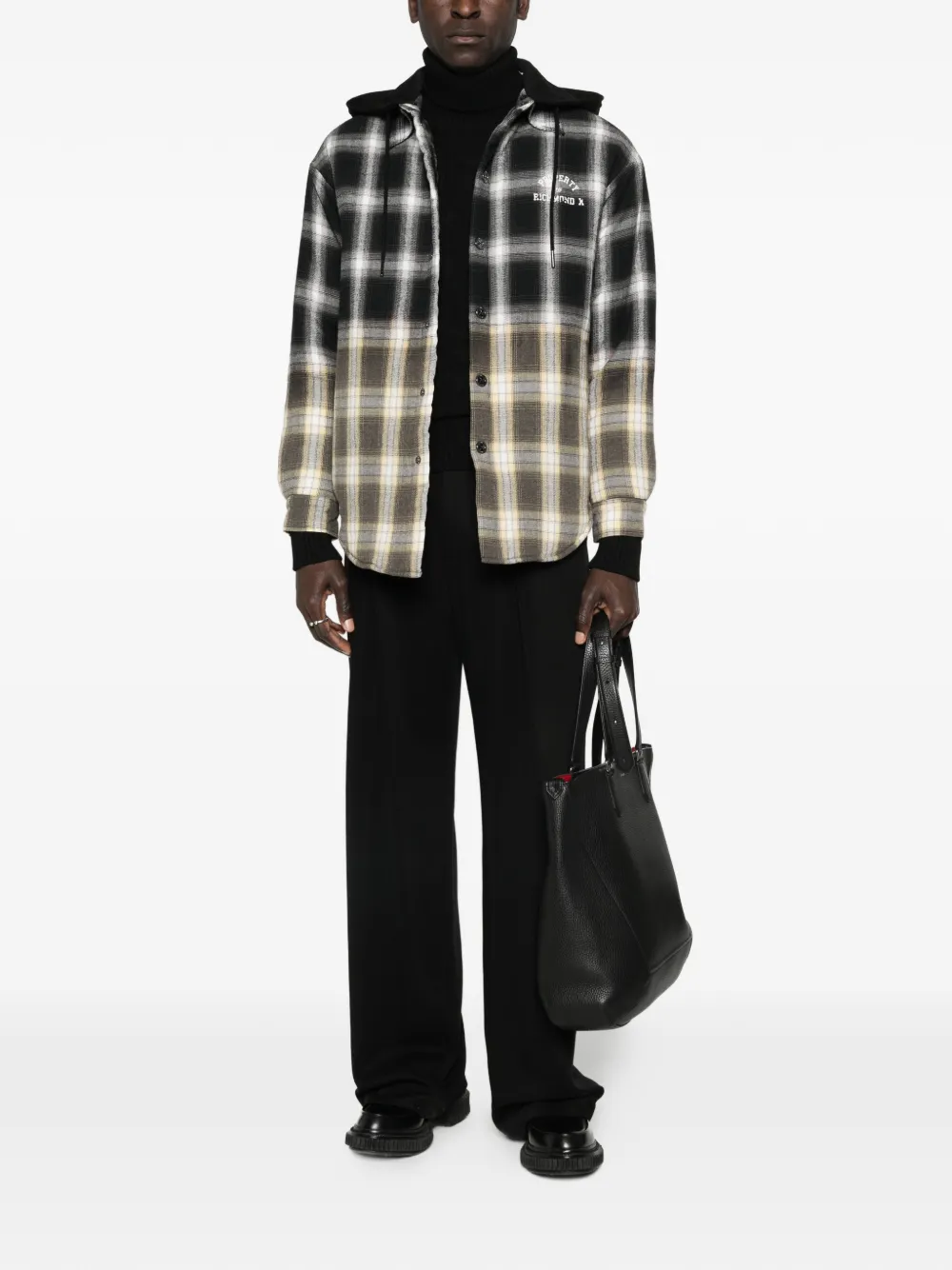 John Richmond rollneck patterned sweater - Zwart