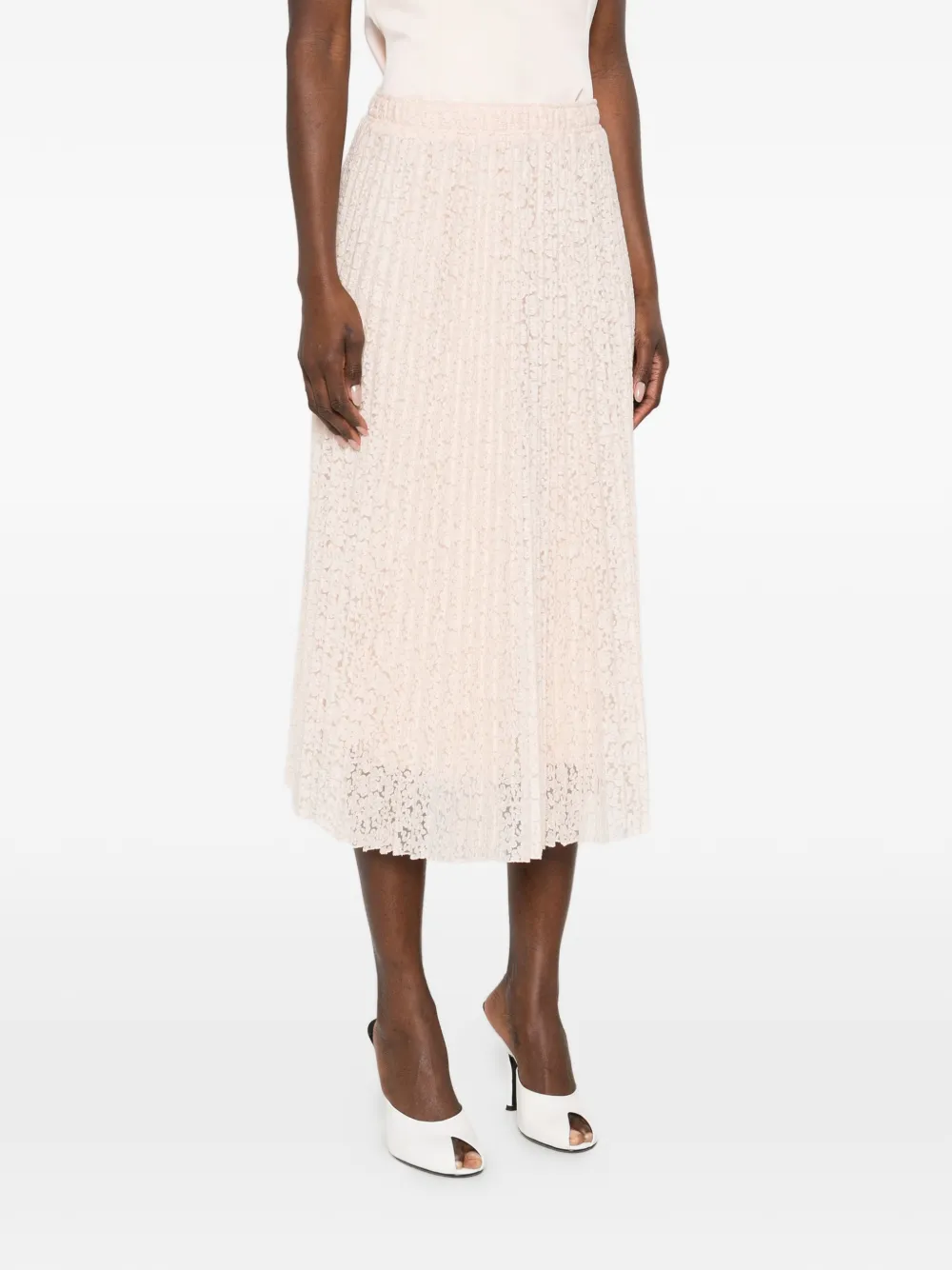  Ermanno Scervino Pleated Midi Skirt - Pink 