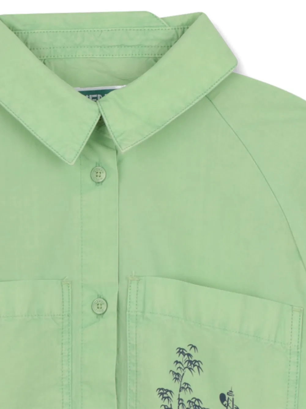 Kenzo Kids Popeline shirt met korte mouwen Groen