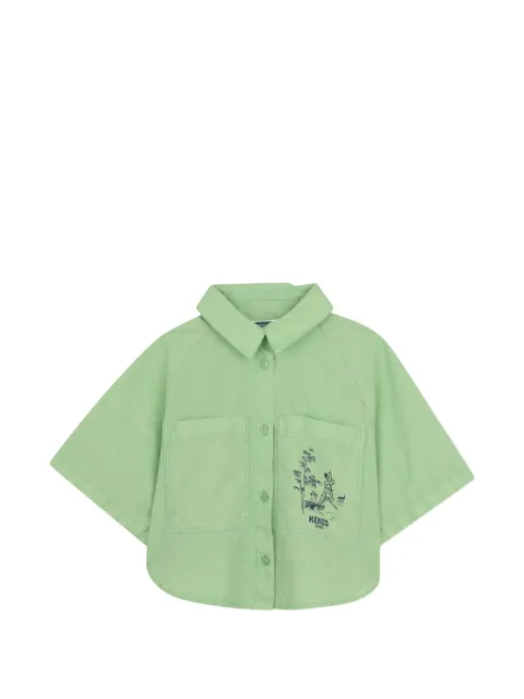 Kenzo Kids camisa de popelina manga corta