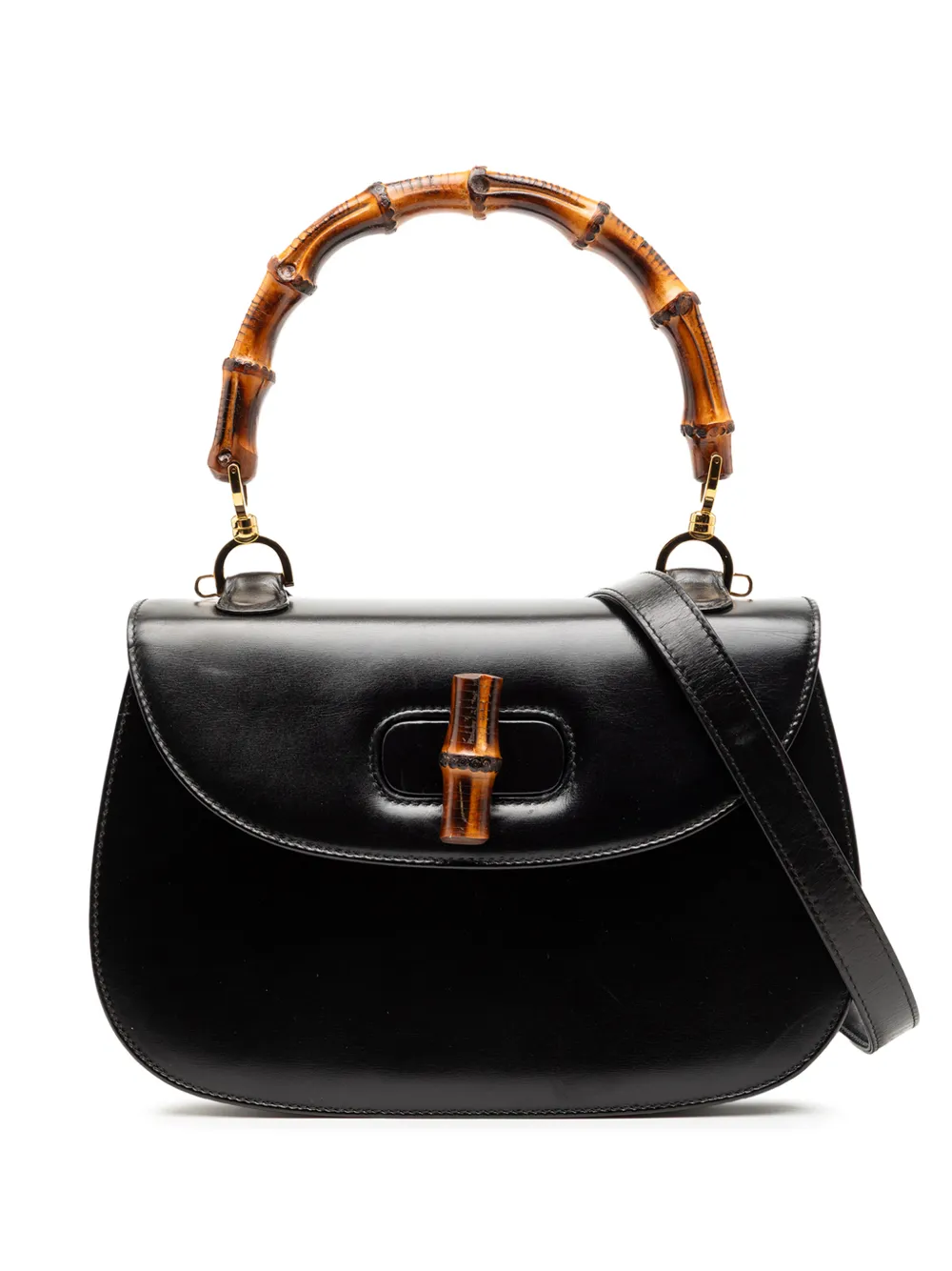 Gucci Pre-Owned 20th Century Calfskin Bamboo Night satchel - Nero