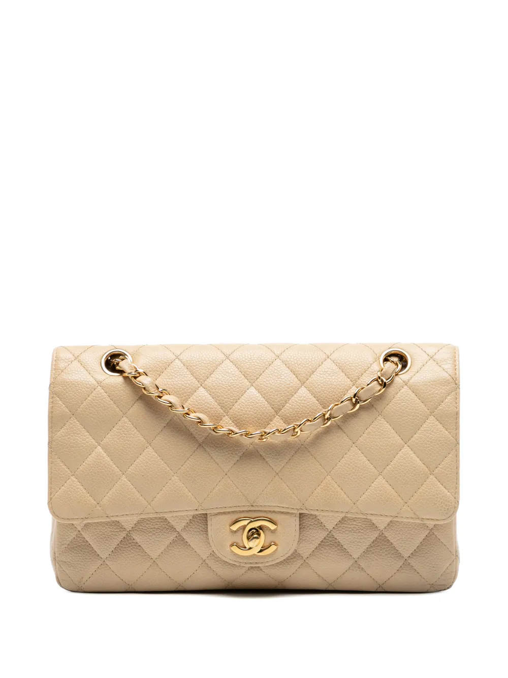 CHANEL Pre-Owned 2009-2010 Medium Classic Caviar Double Flap shoulder bag - Marrone