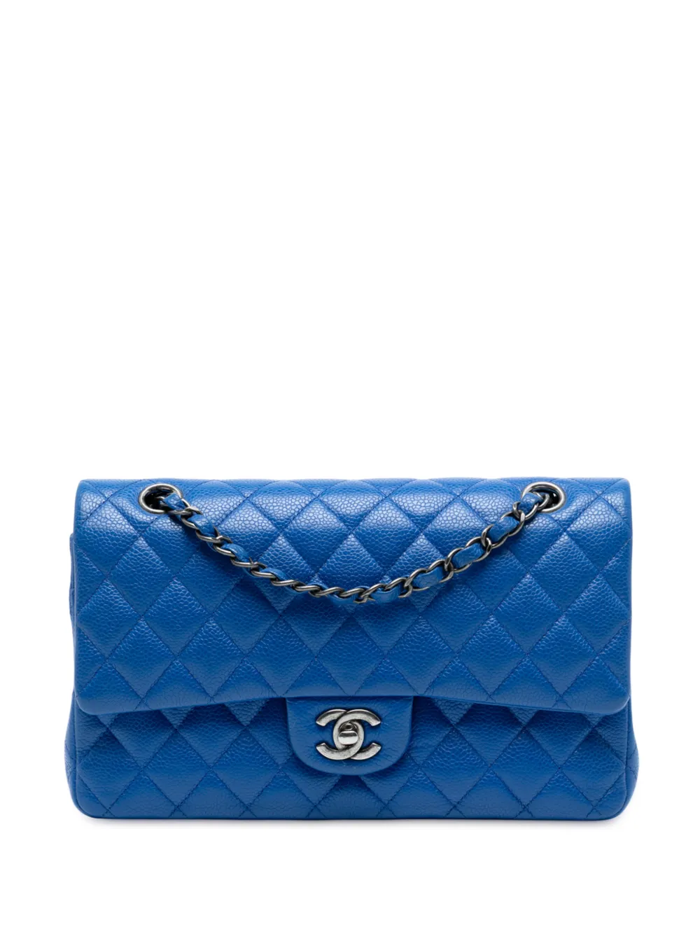 CHANEL Pre-Owned 2015-2016 Medium Classic Caviar Double Flap shoulder bag - Blu