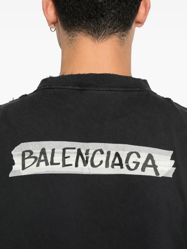 balenciaga ロゴ スタンプ T シャツ Balenciaga ロゴ Tシャツ | ブラック | FARFETCH JP