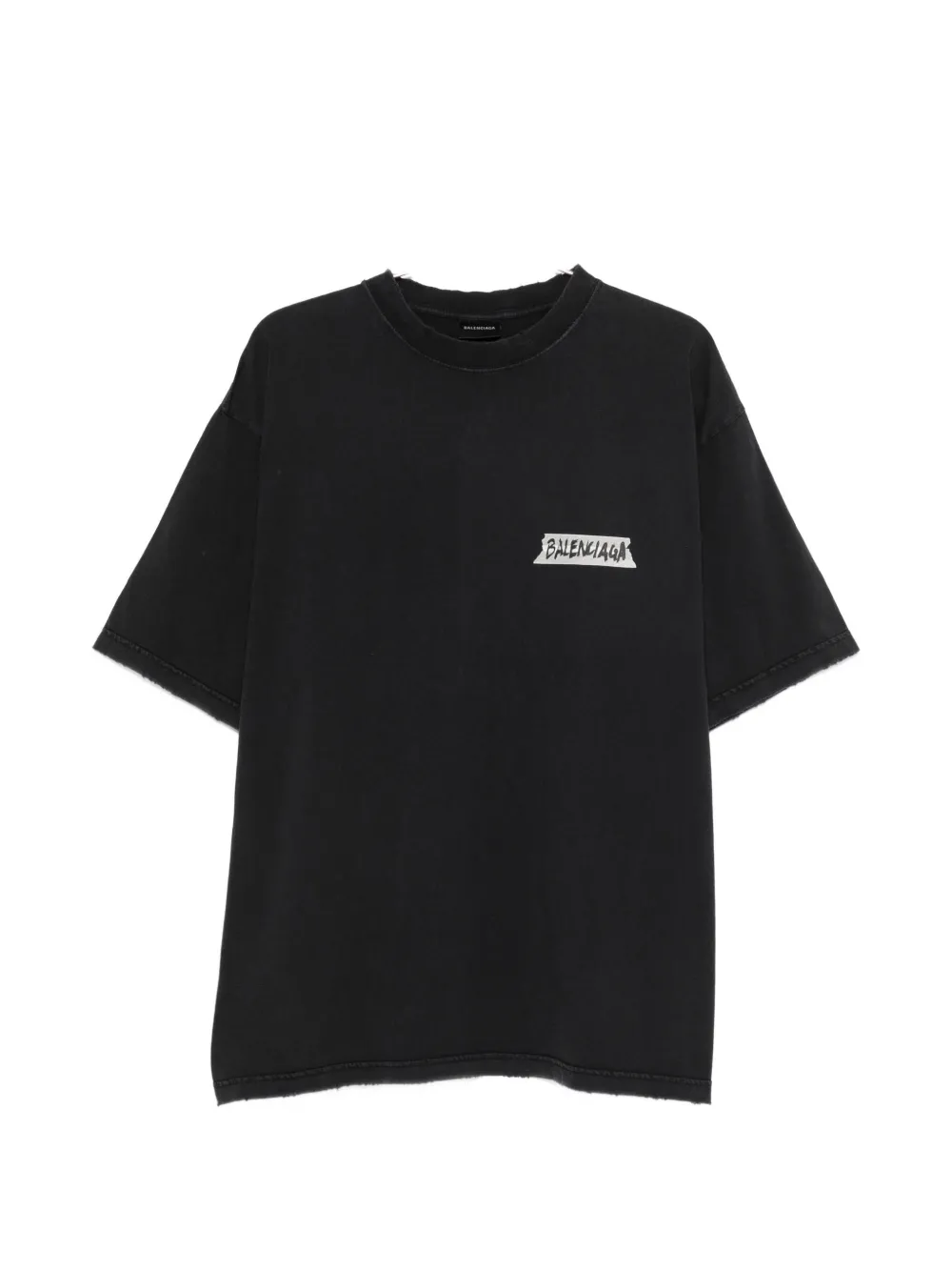 Balenciaga distressed washed logo T-shirt - Nero